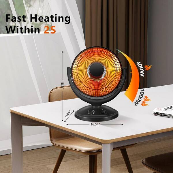 R.W.FLAME 800-Watt Portable Space Heater with Adjustable Tilt and