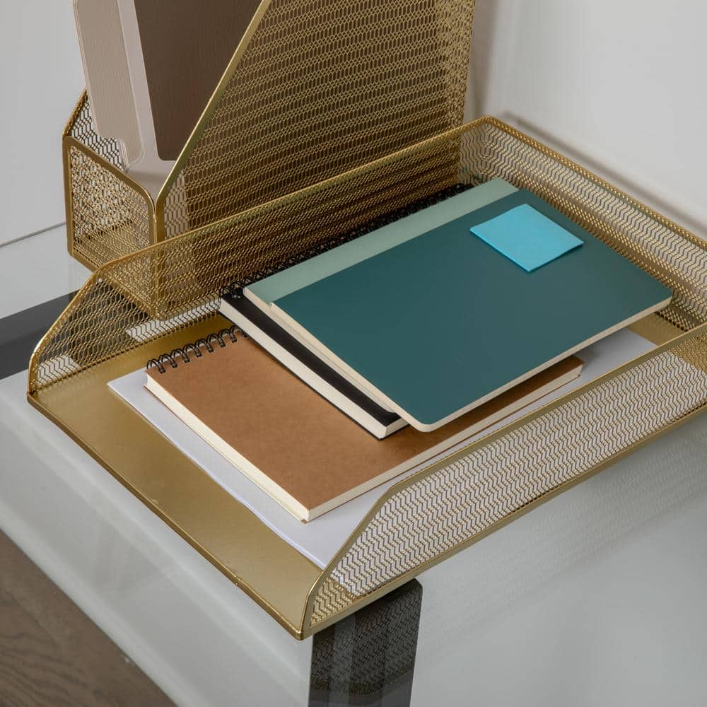 Gold Mesh 6-Piece Desktop Organizer Set