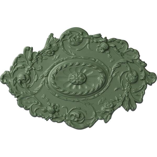 Ekena Millwork 30-1/2" W x 20" H x 1-1/2" Strasbourg Urethane Ceiling, Hand-Painted Athenian Green