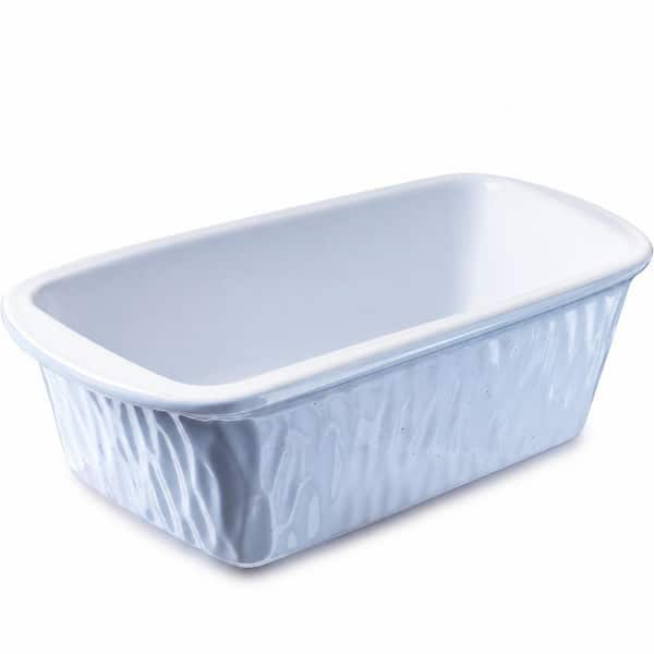 Rectangular 1-Cup Ceramic Loaf Pan Porcelain Nonstick Bakeware for Bread Brownies Pound Cake White 1 Piece