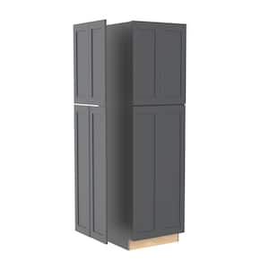Newport Onyx Gray Painted Plywood Shaker Assembled Pantry Kitchen Cabinet End Panel 23.8 in. W x 0.75 in. D x 96 in. H