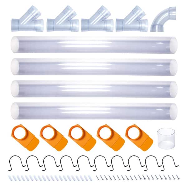 ‎POWERTEC 4 in. Dust Collection Fittings Network with Dust Hose Splice, Blast Gates, Pipes, Elbow, Y-Fittings, Mounting Brackets