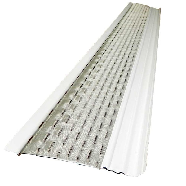 Gibraltar Building Products 4 ft. x 5 in. Clean Mesh White Aluminum Gutter Guard (25-per carton)
