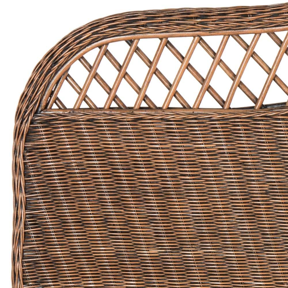 Transitional Wicker Queen Headboard in Tonal Brown