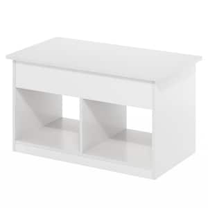 Jensen 31.5 in. Solid White Rectangle Wood Coffee Table with Lift Top