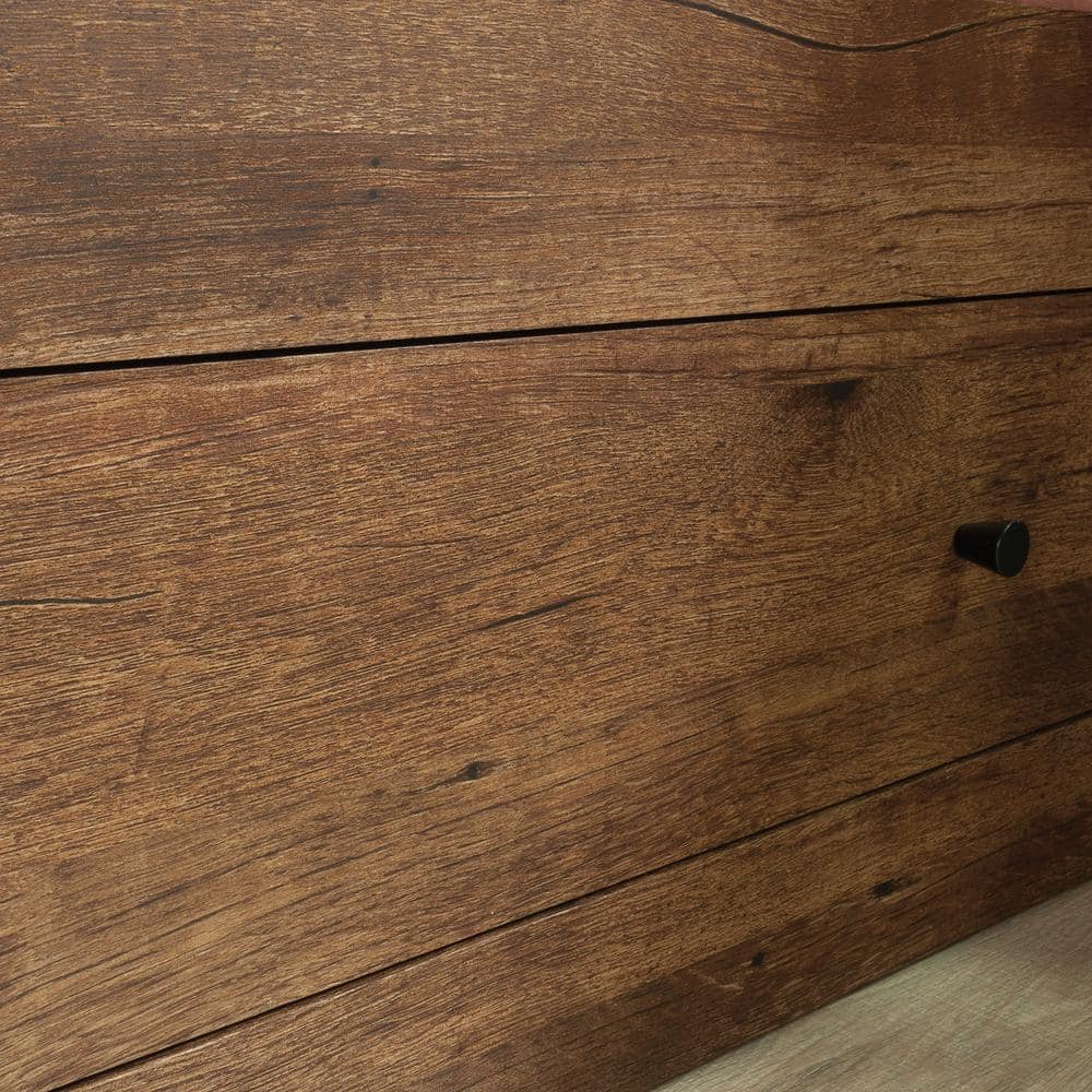 Vintage Oak Twin Captain's Bed with Storage Drawers