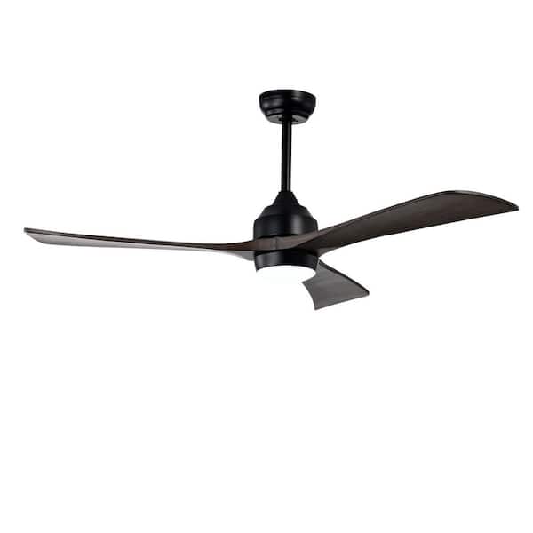 Shinevoy 52 in. Black Indoor Ceiling Fan with Light Remote, Quiet DC Motor Reversible Ceiling Fan for Patio Living Room, Bedroom