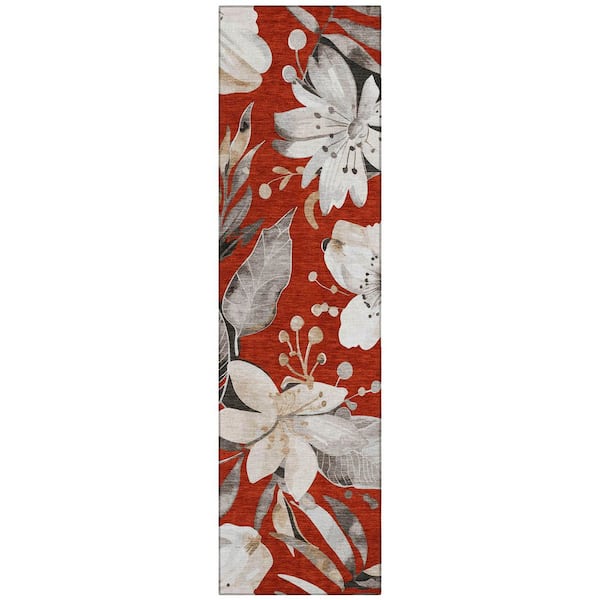 Addison Rugs Chantille Machine Washable Indoor/Outdoor Abstract ACN2260 Red 2 ft. 3 in. x 7 ft. 6 in. Runner Rug