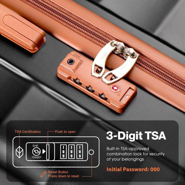 HONGGE 3-Piece Hardshell Luggage Set with TSA Lock, YKK Zippers