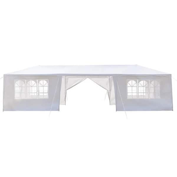 10 ft. x 30 ft. Party Tent Eight Sides Two Doors Waterproof Tent with Spiral Tubes for Outdoor