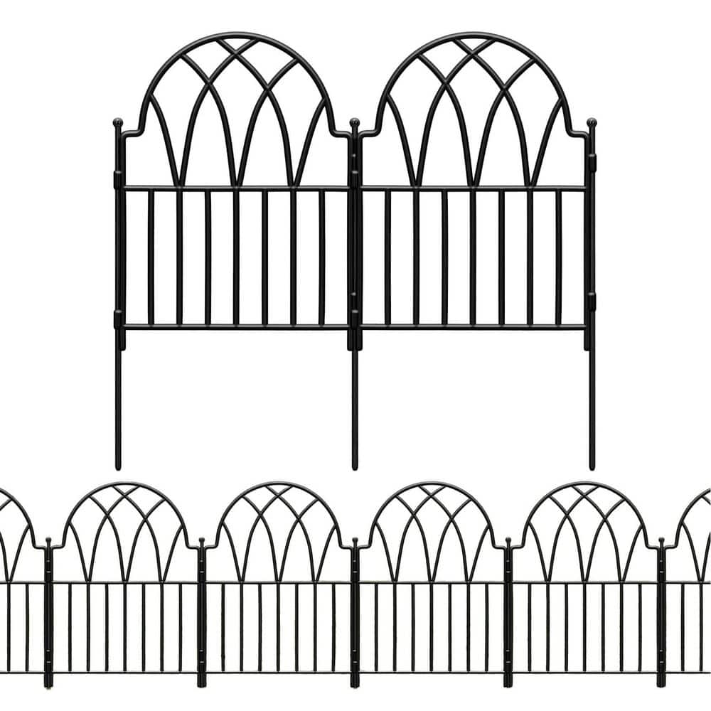 10.56ft. x 1.42ft. Black Metal Arched No Dig Garden Fence Panel (10-Pack) for Dog, Flower Bed Edging price history on PriceWatchPro