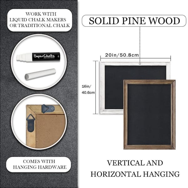Double Sided Hanging Chalkboard Signs Wooden Erasable Message Board Rustic Chalkboard Hanging Signs Rectangle Message Memo Display With Rope For - View #6