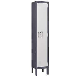 1 Door 3-Tier Locker, Employees Storage Metal Lockers 66 in. Lockable Steel Cabinet for School Gym Home Office Staff