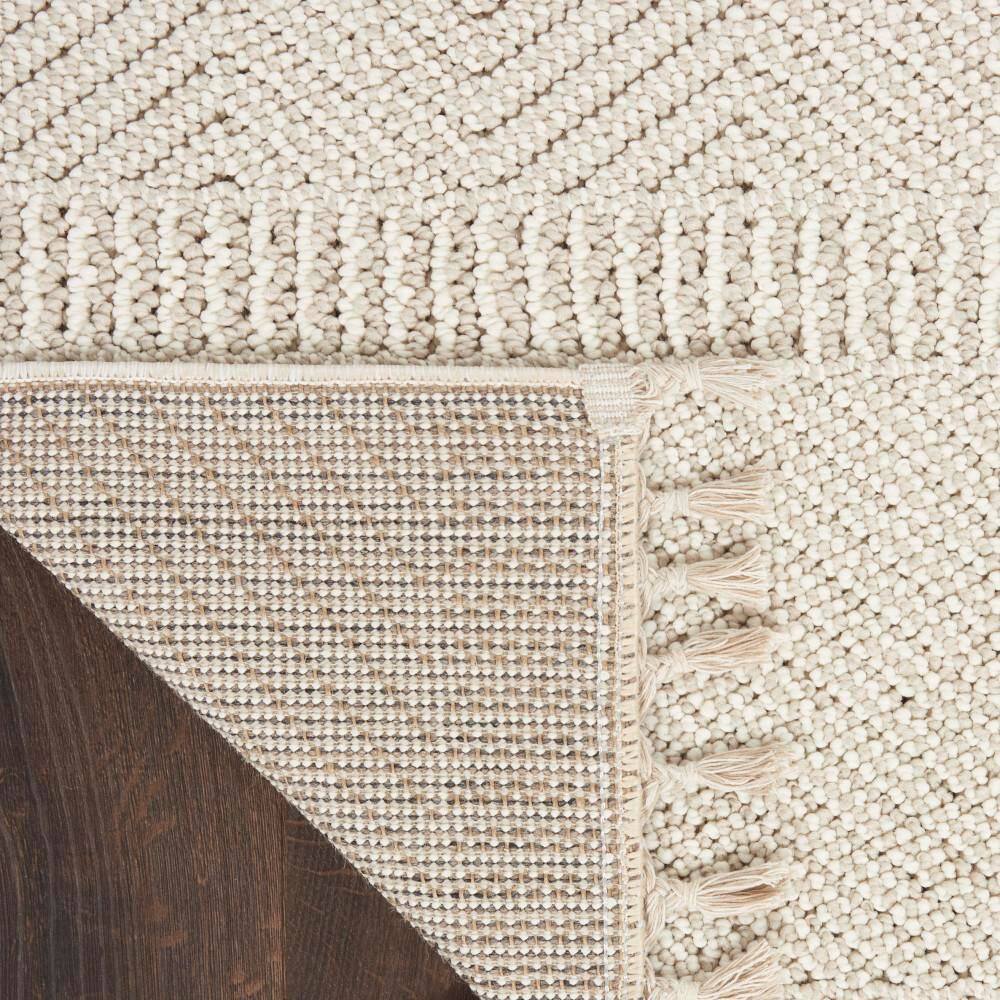 Ivory Geometric Braided 9' x 12' Synthetic Area Rug