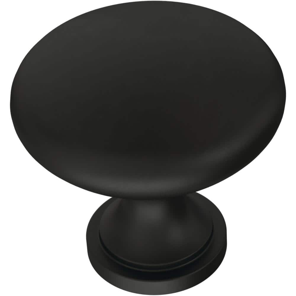 Matte Black Round Brass Mushroom Cabinet Knobs Multipack