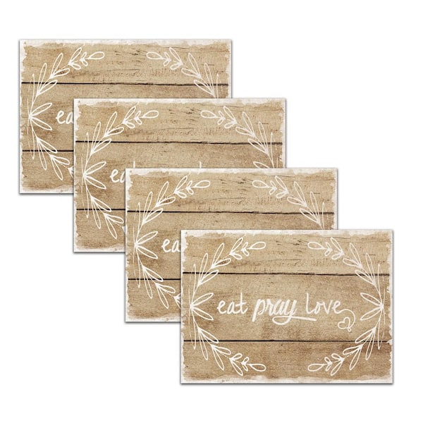 MHF Home Eat, Pray, Love Brown 18 in. W x 13 in. L Polypropylene Placemat Set (4-Pack) MHF Home Eat, Pray, Love Brown 18 in. W x 13 in. L Polypropylene Placemat Set (4-Pack)