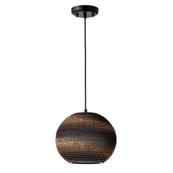 Edvivi 100-Watt 1-Light Natural Brown Pendant Light with