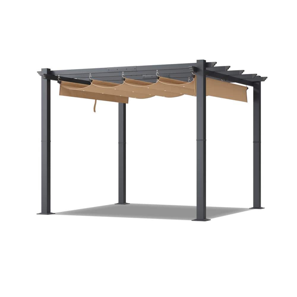 10 ft. x 12 ft. Outdoor Aluminum Retractable Pergola, with Sun-Proof Canopy price history on PriceWatchPro