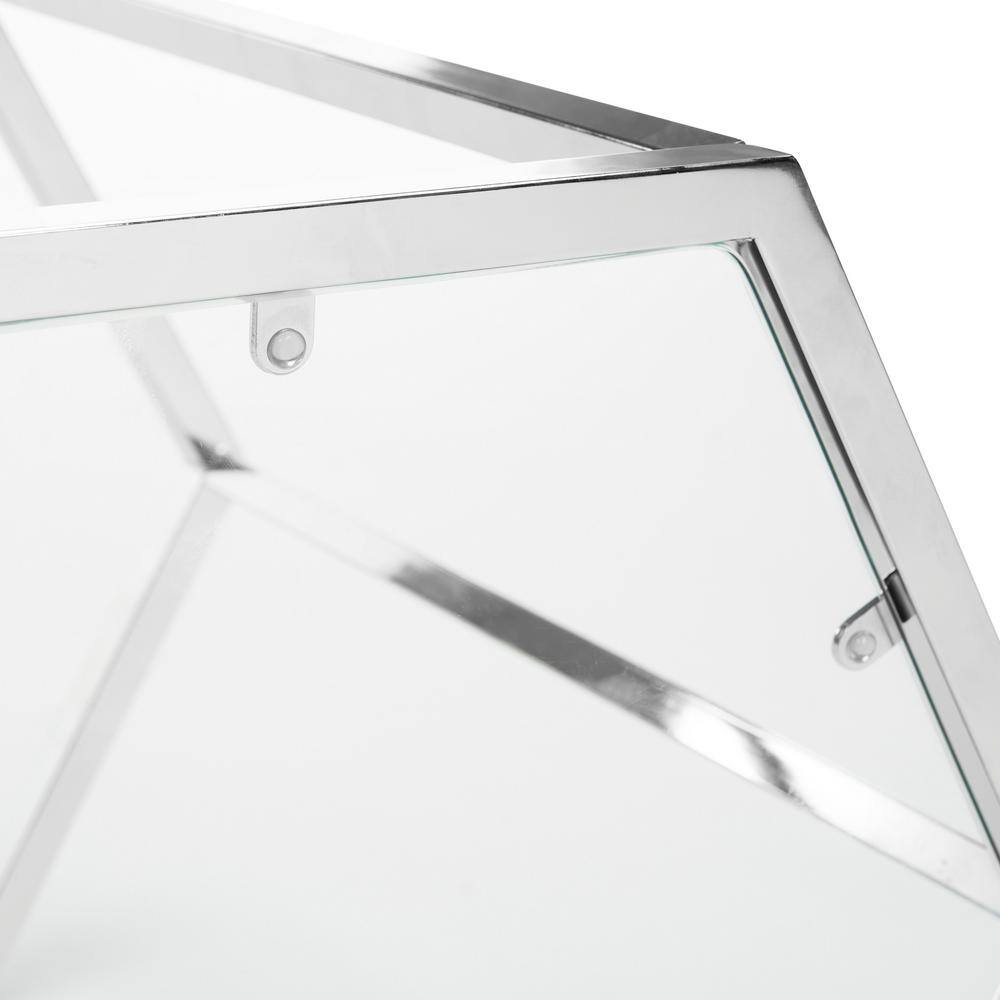Teagan Chrome Hexagonal Glass End Table