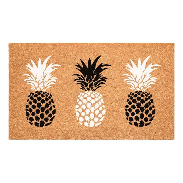 Pineapple Trio 17 in. X 29 in. Multicolored Indoor/Outdoor Doormat