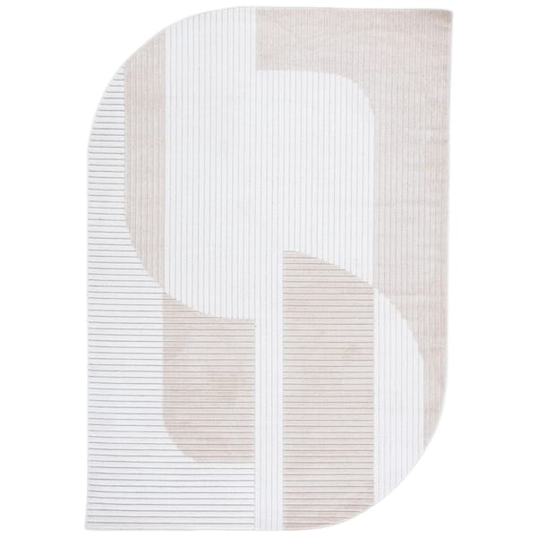SAFAVIEH Contour 8 ft. x 10 ft. Ivory/Beige Abstract Geometric Abstract ...