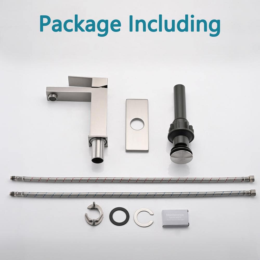 Brushed Nickel Single Handle Stainless Steel Bathroom Faucet