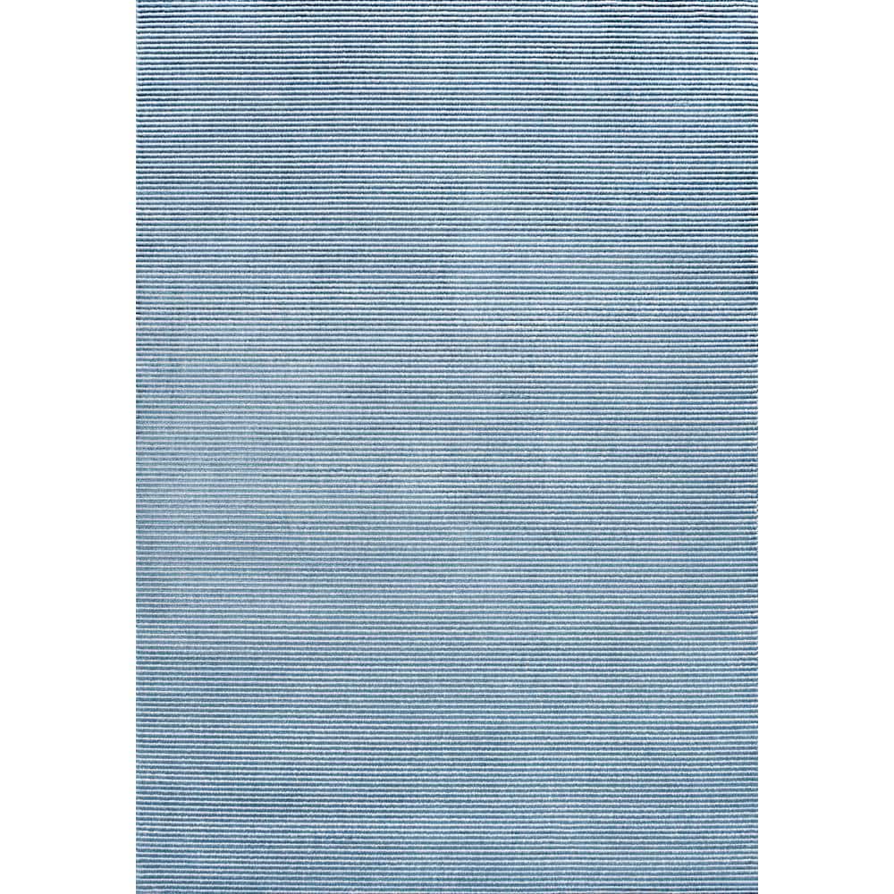 Cole Modern Minimalist Pinstripe High-Low Blue/White 3 ft. x 5 ft. Area Rug price history on PriceWatchPro