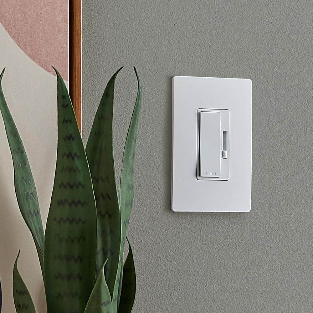 White Matte Thermoplastic Rocker Dimmer Switch