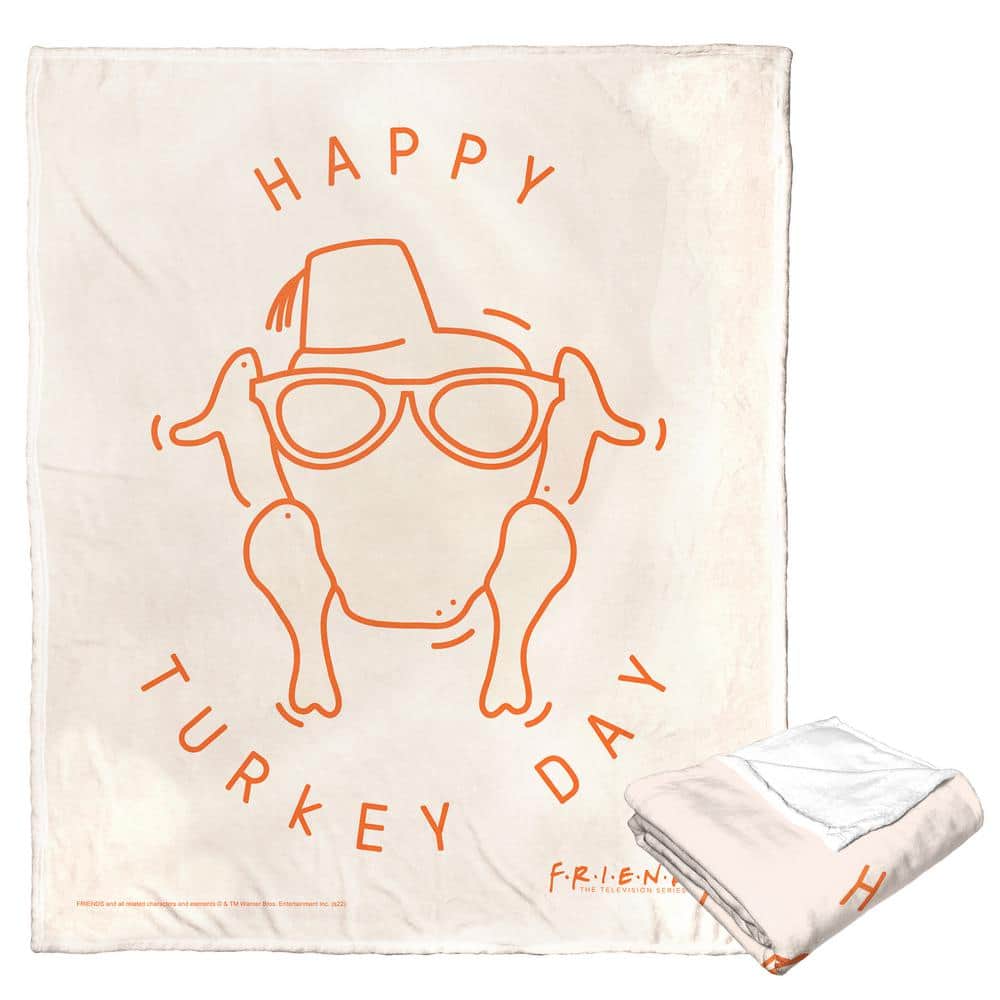 THE NORTHWEST GROUP WB Friends Happy Turkey Day Silk Touch Multi-Colored Throw Blanket
