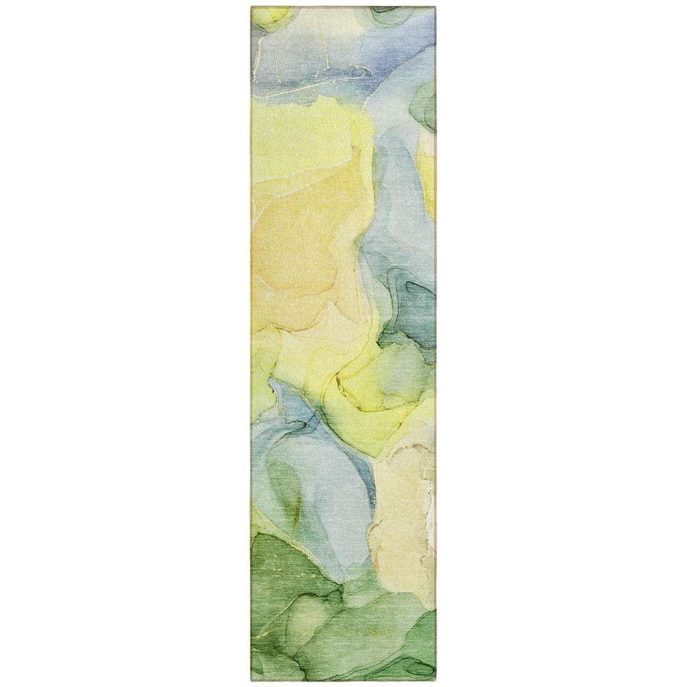 Yellow 2 ft. x 7 ft. Abstract Indoor / Outdoor Area Rug price history on PriceWatchPro