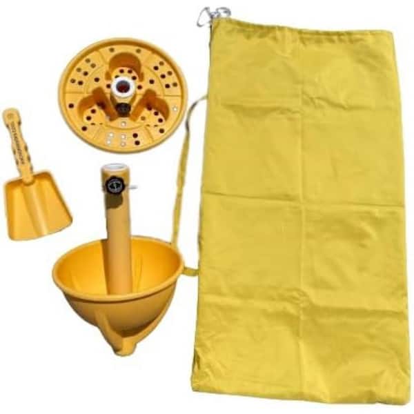 Anchor Works The AnchorOne, Beach Umbrella Anchor, Multifunctional Anchor: Umbrella Stabilizer and Table, Carry Bag - Sunset Orange