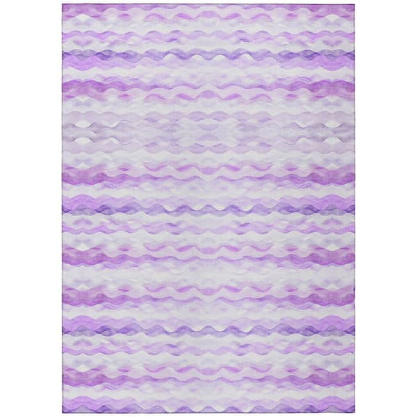 Addison Rugs Surfside Purple 5 ft. x 7 ft. 6 in. Geometric Indoor/Outdoor area rug