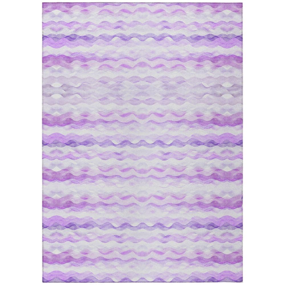 Surfside Purple 9 ft. x 12 ft. Geometric Indoor/Outdoor area rug