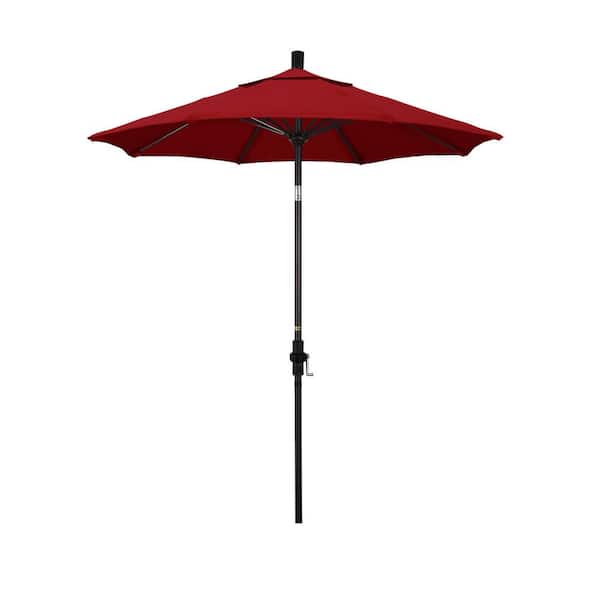 California Umbrella 7-1/2 ft. Fiberglass Collar Tilt Patio Umbrella in Red Olefin