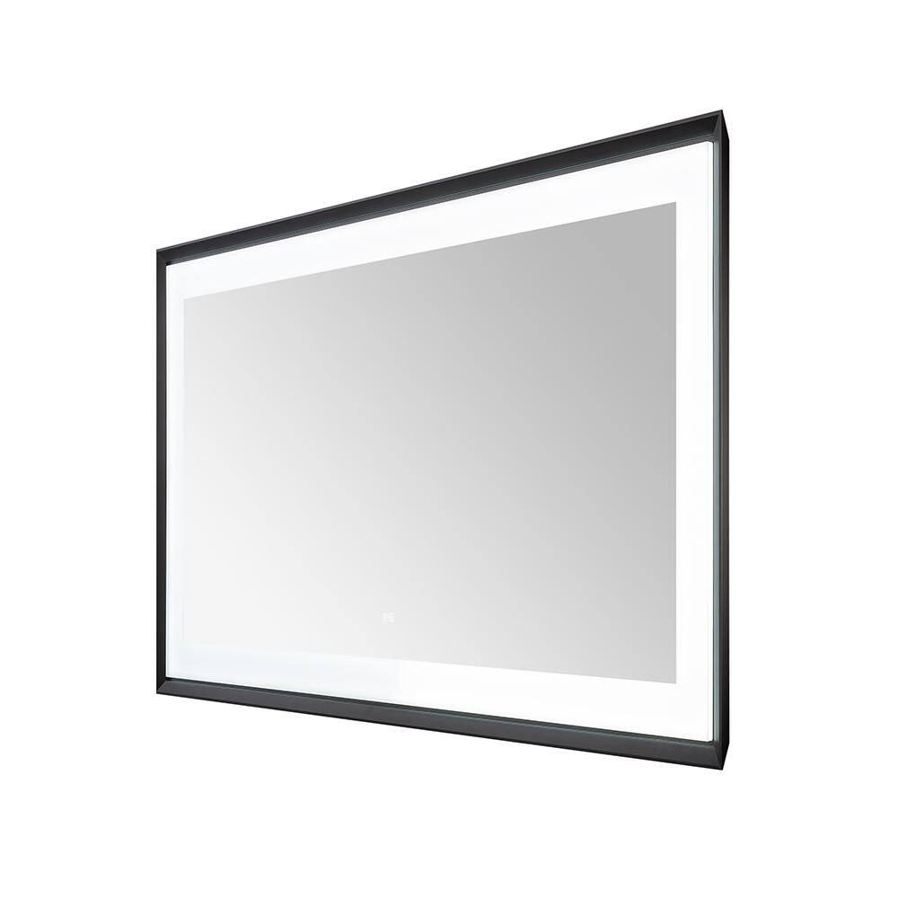 Madison 60 in. W x 36 in. H Rectangular Framed Wall Mount Bathroom Vanity Mirror in Matte Black LED Lighted Defogger price history on PriceWatchPro