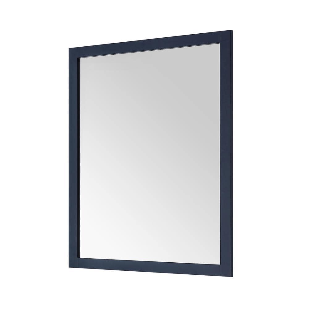 Midnight Blue Rectangular Wood Wall Mirror