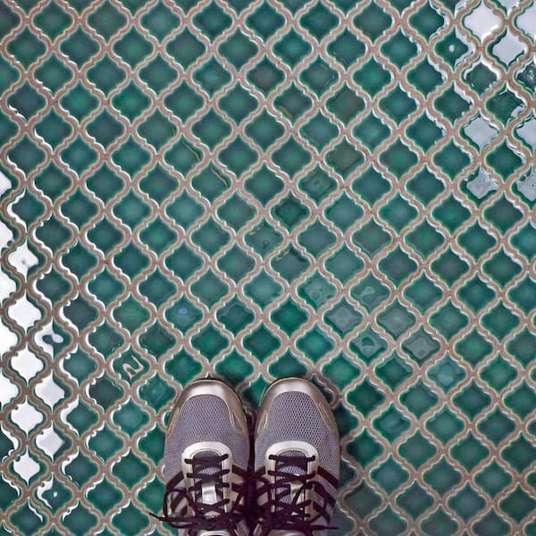 Merola Tile - Hudson Tangier Emerald 12-3/8 in. x 12-1/2 in. Porcelain Mosaic Tile (11.0 sq. ft./Case)