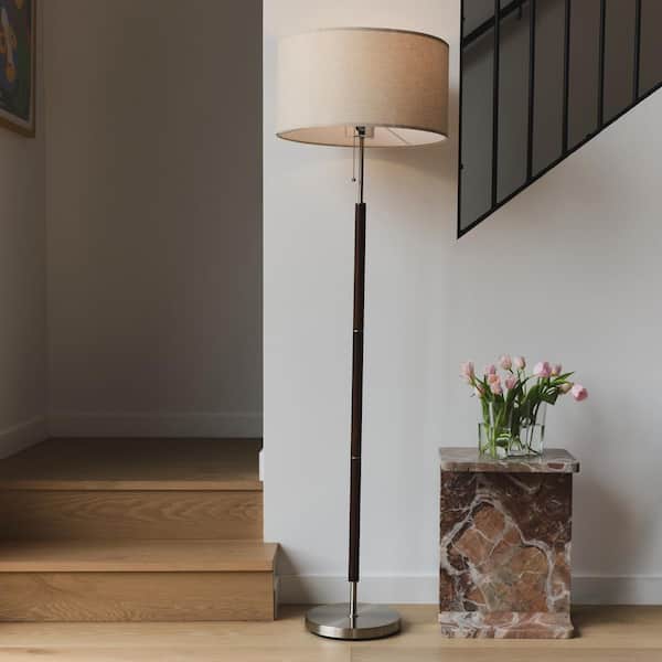 Brightech Carter 65 in. Walnut Brown Mid-Century Modern 1-Light