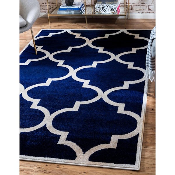 Trellis Austin Navy Blue 6' 0 x 9' 0 Area Rug