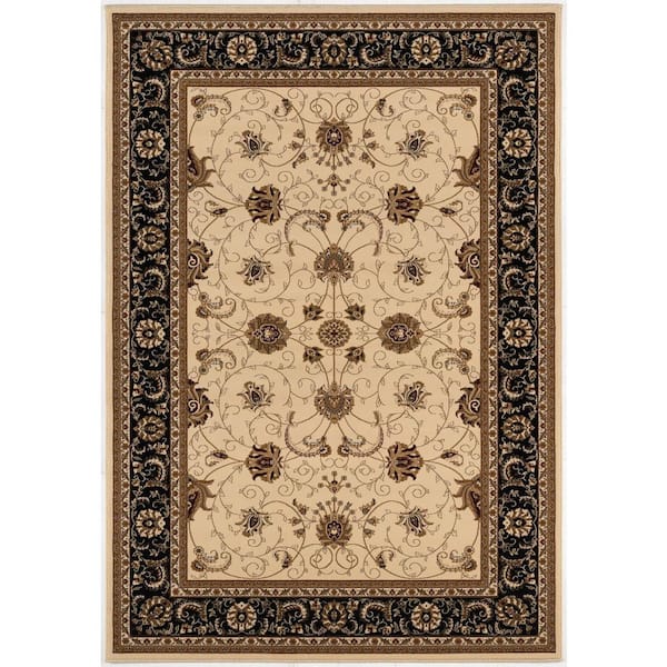 Black 2 x 2 ft. Woven Oriental Square Indoor Area Rug