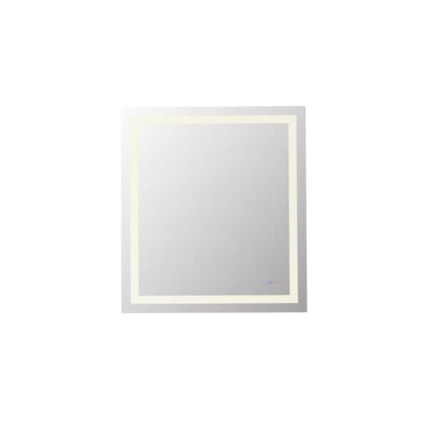 Unbranded Timeless Home 40 in. W x 36 in. H Rectangular LED Frameless Mirror