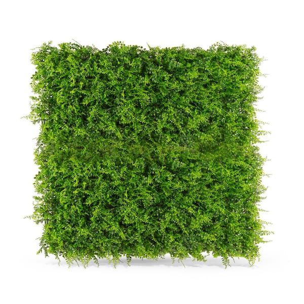 NATURAE DECOR 19 in GREEN Artificial MIX FERN 20"X20" FOLIAGE PANEL 12PCS