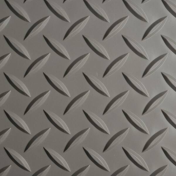 Workforce Gray 24 in. x 12 ft. Vinyl Diamond Plate Commercial Grade Matting