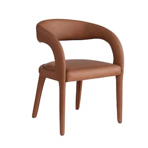 Castilla Cognac Faux Leather Metal Arm Chair