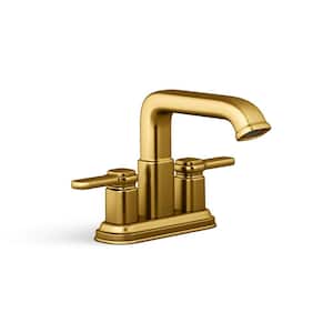 Numista 4 in. Centerset 2-Handle Bathroom Faucet in Vibrant Brushed Moderne Brass