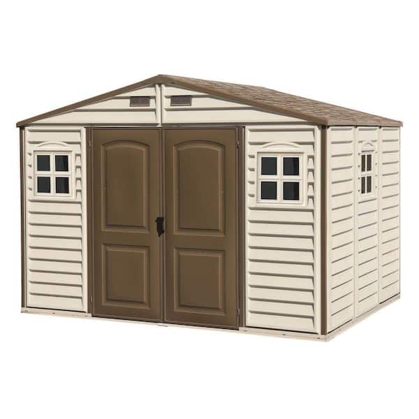 Duramax Building Products Woodside 10 ft. x 8 ft. Vinyl Shed with Foundation and Window