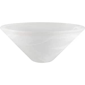 5.125 in. White Alabaster Glass Cone Shade for Torchiere/Swag Lamp and Pendant for E26 Socket, 1.625 in Neckless Fitter