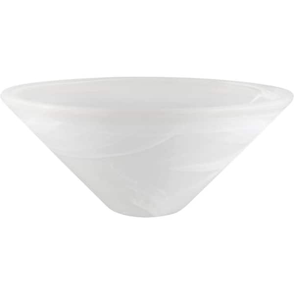 Unbranded 5.125 in. White Alabaster Glass Cone Shade for Torchiere/Swag Lamp and Pendant for E26 Socket, 1.625 in Neckless Fitter