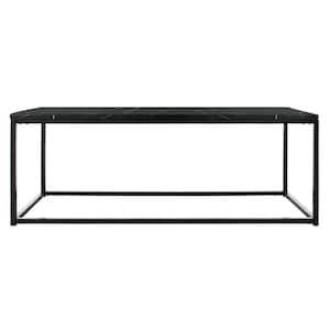 Baize 48 in. Black Large Rectangle Wood Coffee Table