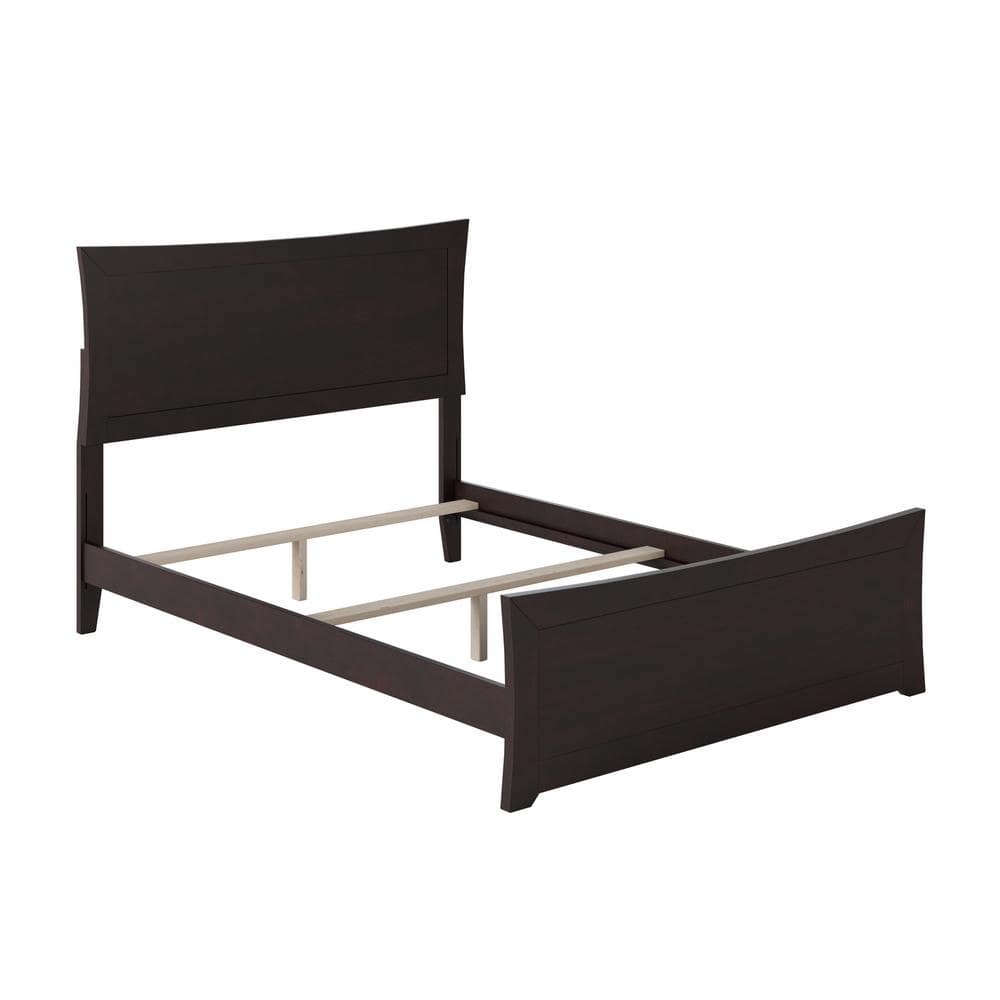Metro Espresso Brown Full Wood Platform Bed with Headboard